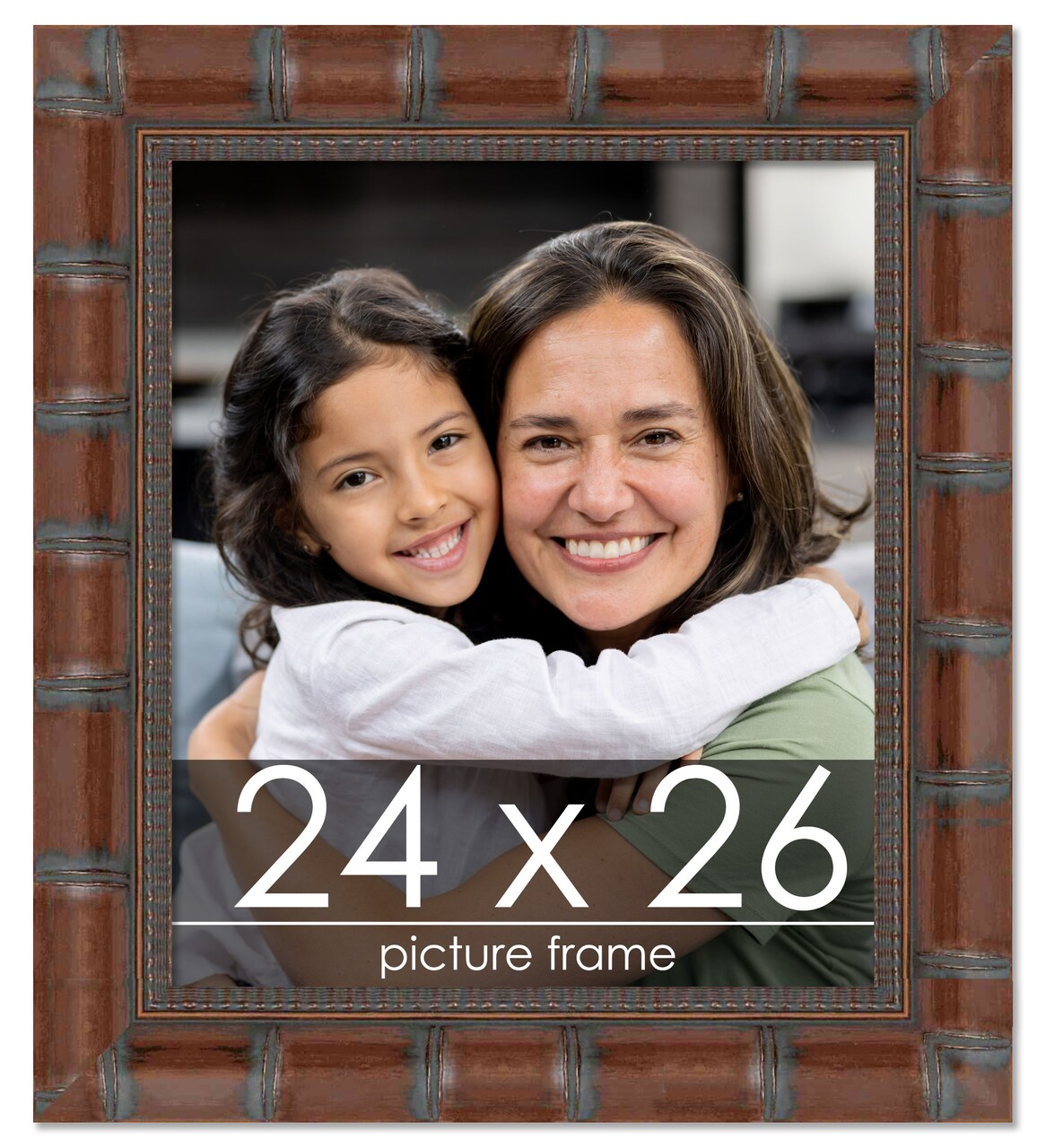 24x26 Wide Bamboo Picture Frame with UV-Resistant Acrylic & Acid Free Backing, Available in 4 Finishes - Brown, Black, Silver, and Natural